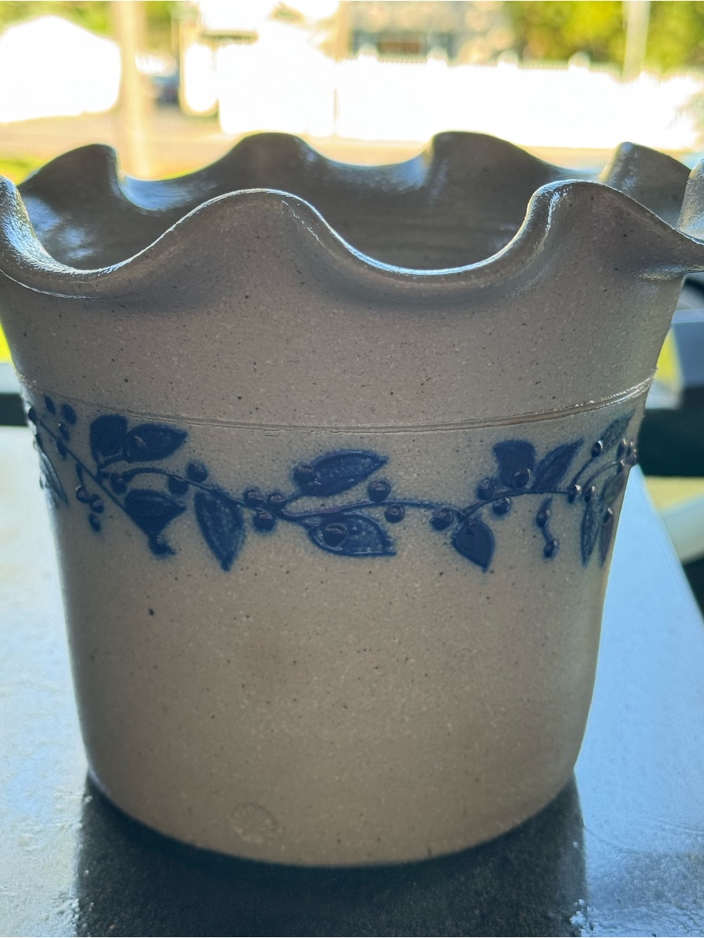 Salmon Falls Pottery 2001 Scalloped Edge Planter
